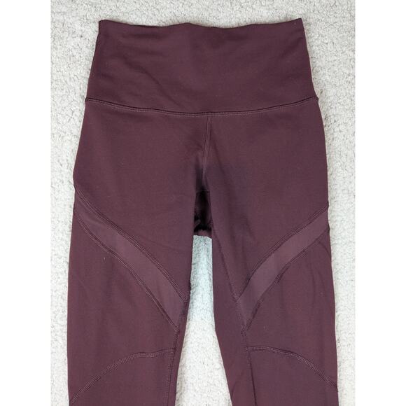Lululemon Leggings High Times Pant Women' 4 Wrap Mesh Bordeaux Drama Wine Active - Picture 10 of 11
